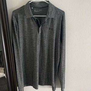 Under armour long sleeve polo - heathered - loose fit